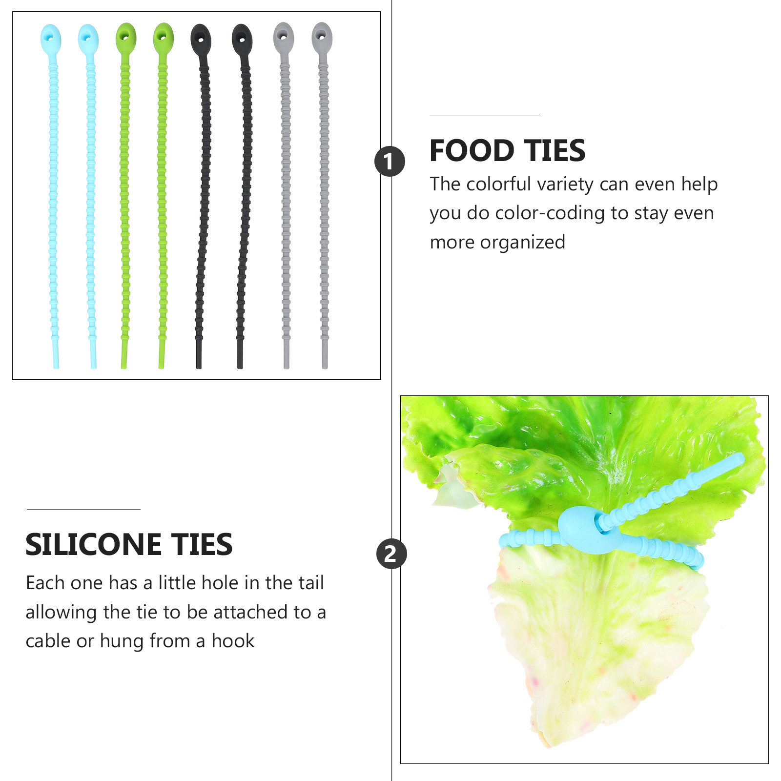 8Pcs Food Grade Silicone Food  - Cable Lock Flexible บทวิจารณ์และราคา