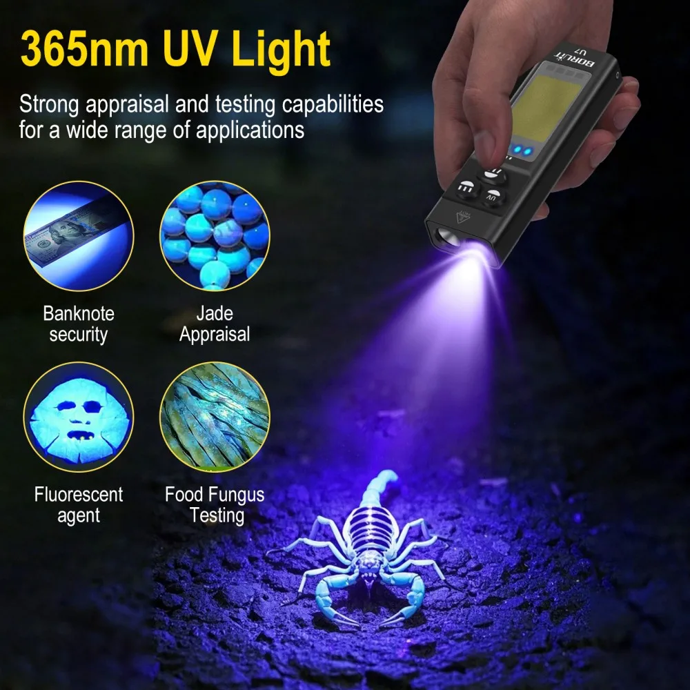 BORUiT U7 UV LED EDC Flashligh - Cycling To Work บทวิจารณ์และราคา