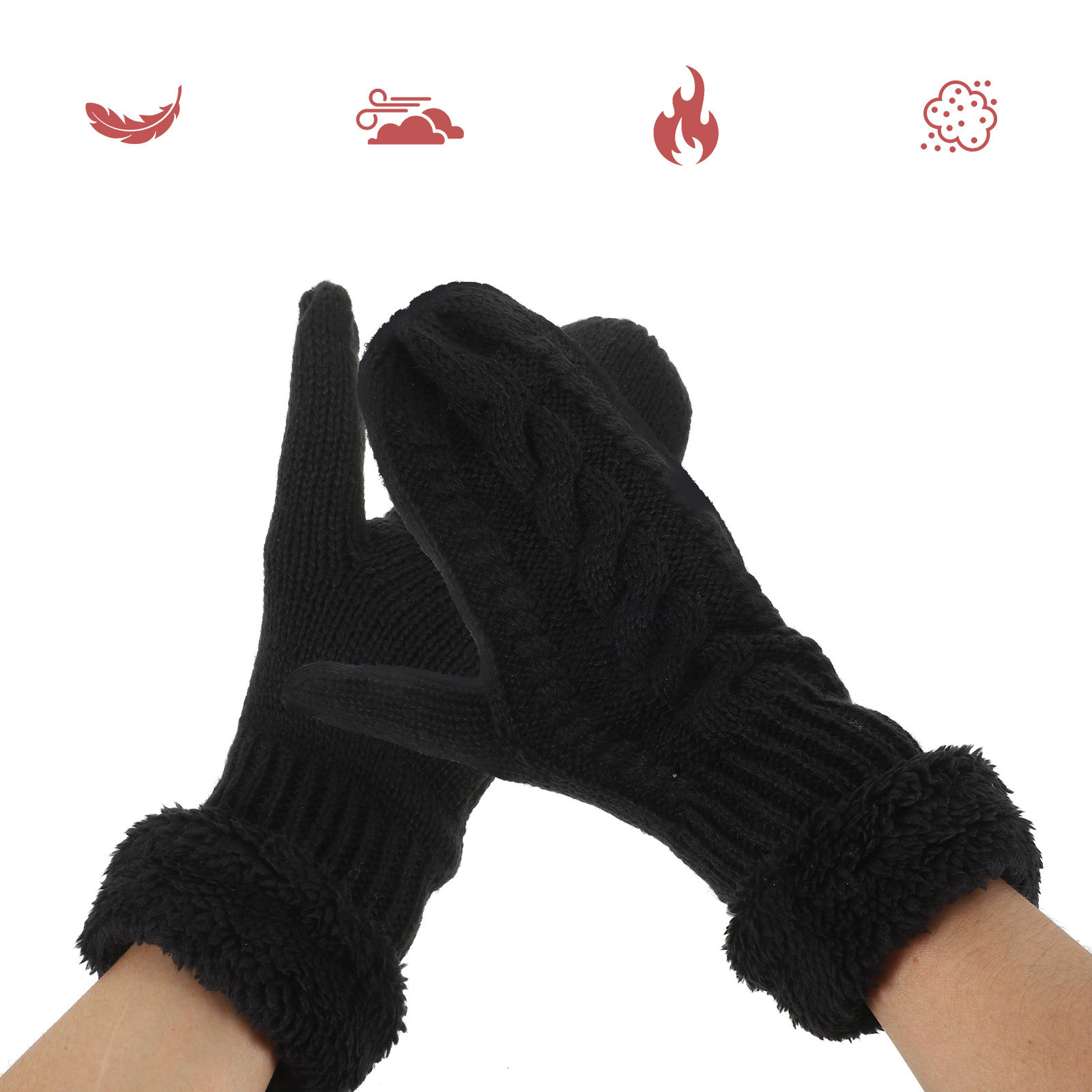 1Pair Adult Winter Gloves Thic - Winter Cycling Commute บทวิจารณ์และราคา