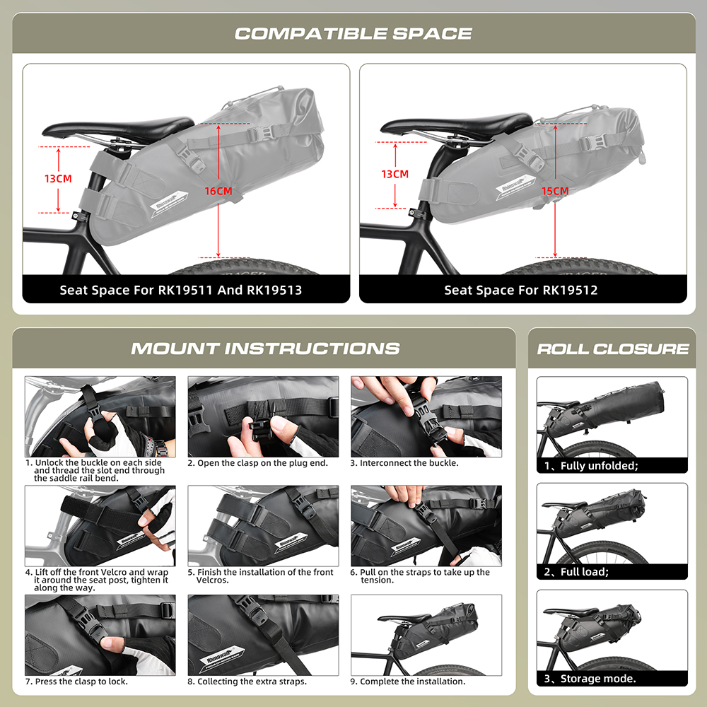 Rhinowalk Bicycle Saddle Bag 5 - Cycling Commute Bag บทวิจารณ์และราคา