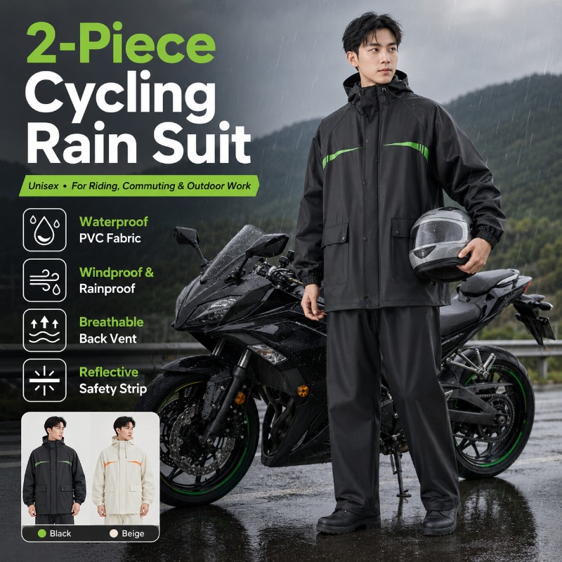 Unisex 2-Piece Waterproof Cycl - Cycling Commute Rain บทวิจารณ์และราคา
