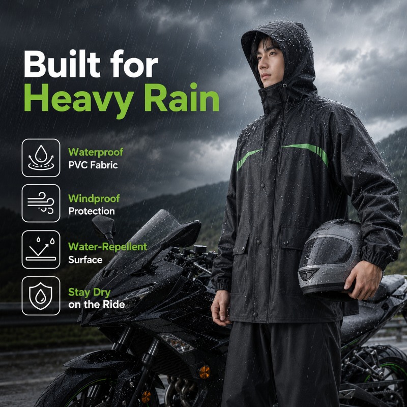Unisex 2-Piece Waterproof Cycl - Cycling Commute Rain บทวิจารณ์และราคา