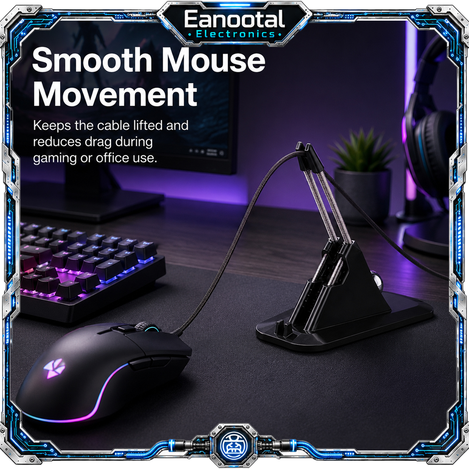 Mouse Cable Holder Computer PC - Cable Lock Flexible บทวิจารณ์และราคา