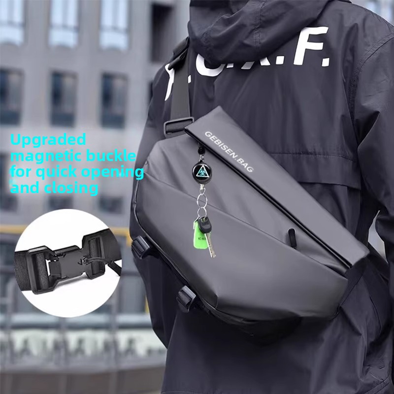 Magnetic Buckle Men Crossbody  - Cycling Commute Bag บทวิจารณ์และราคา