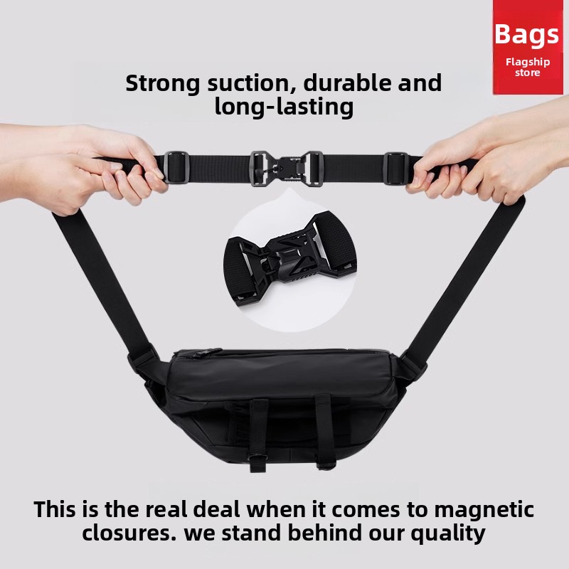 Magnetic Buckle Men Crossbody  - Cycling Commute Bag บทวิจารณ์และราคา