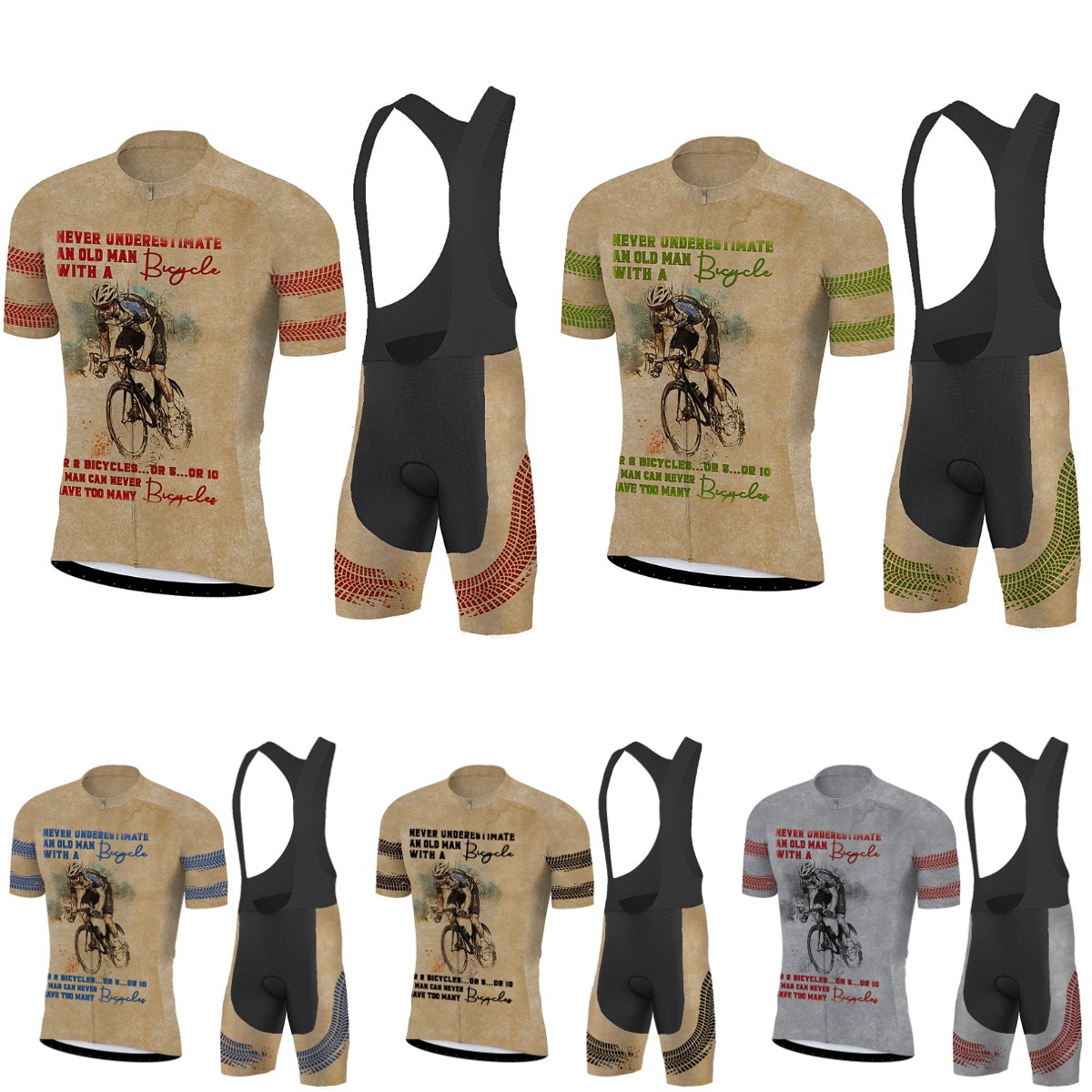 New Cycling Jersey Set Men Sho - Cycling Commuter Shorts บทวิจารณ์และราคา
